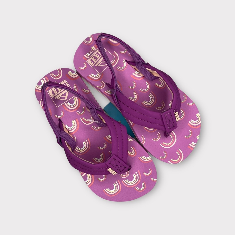 Reef Little Ahi Rainbow Pattern Purple Sandals